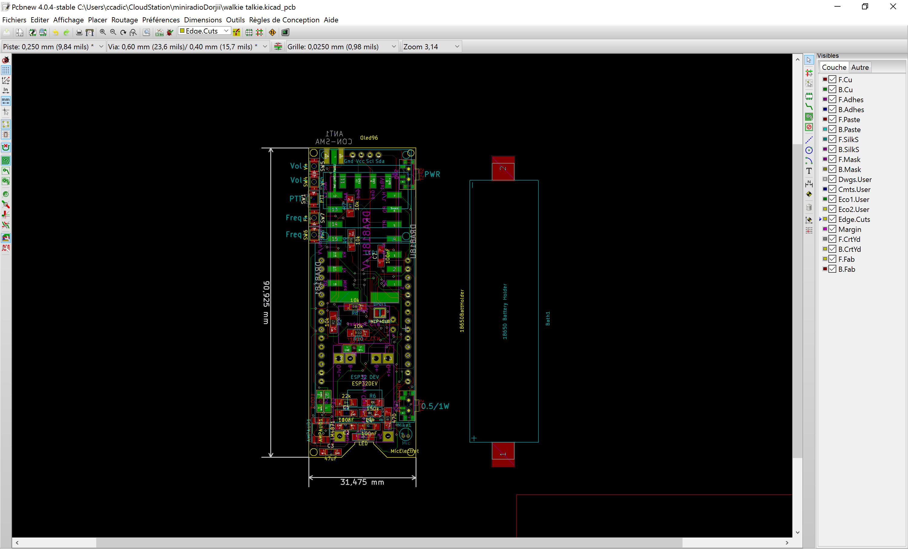 Edge.Cuts Layer replication in PCB NEW (how to ?) Layout KiCad.info